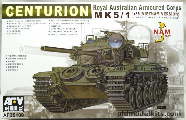 AFV Club 1/35 Centurion Mk5/1 Royal Australian Armoured Corps Vietnam Version, AF35100 plastic model kit